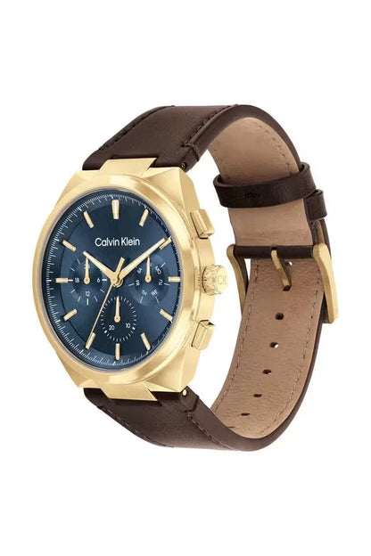 Calvin Klein Men's Distinguish Leather Strap Watch 44mm