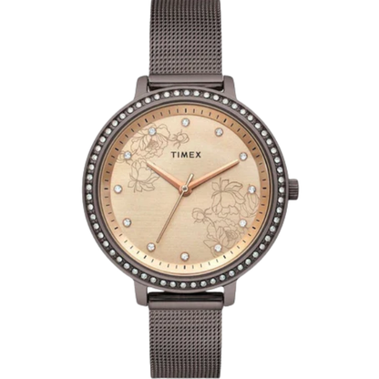 Fashion Women Quartz Rose Gold Dial Analog Stainless Steel Watch TWEL14705
