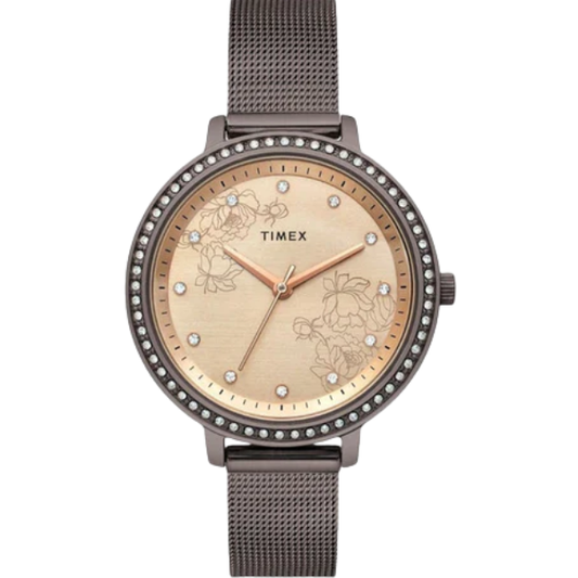 Fashion Women Quartz Rose Gold Dial Analog Stainless Steel Watch TWEL14705