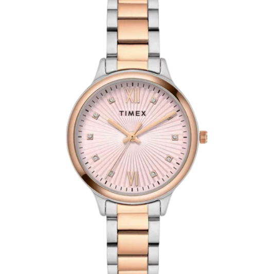 Trendline Women Quartz Pink Dial Analog Stainless Steel Watch TWTL12114