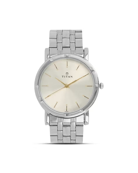 Titan Karishma Quartz Analog Silver Dial Silver Stainless Steel Strap Watch For Men