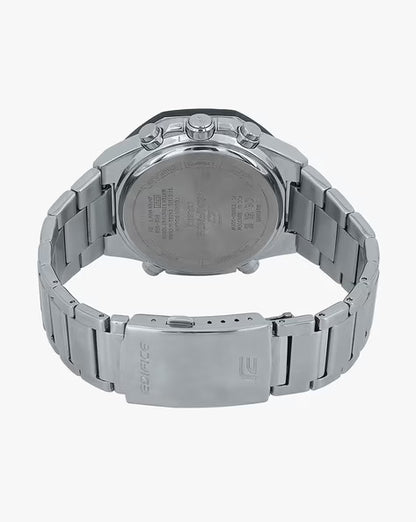 Men EX555 EDifice ECB-950DB-2ADF Blue Ana-Digi Dial Silver Stainless Steel Band Watch | FreeSize