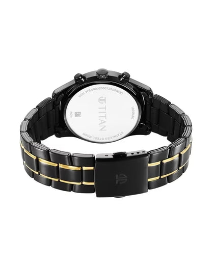 Titan Quartz Analog with Day and Date Black Dial Watch for Men