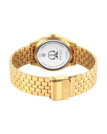 Titan Karishma Zing Quartz Analog Brown Dial Stainless Steel Strap Watch for Men