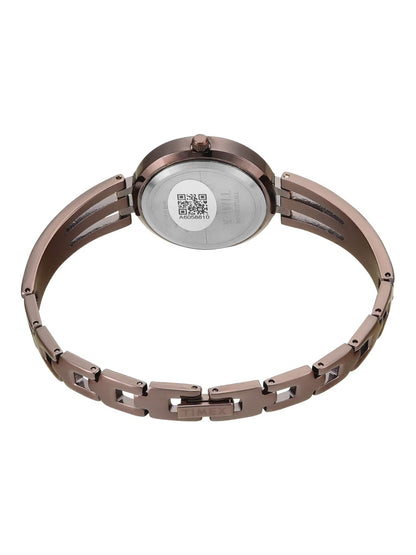 Timex Women Brown Round Analog Brass Dial Watch - TWTL10313
