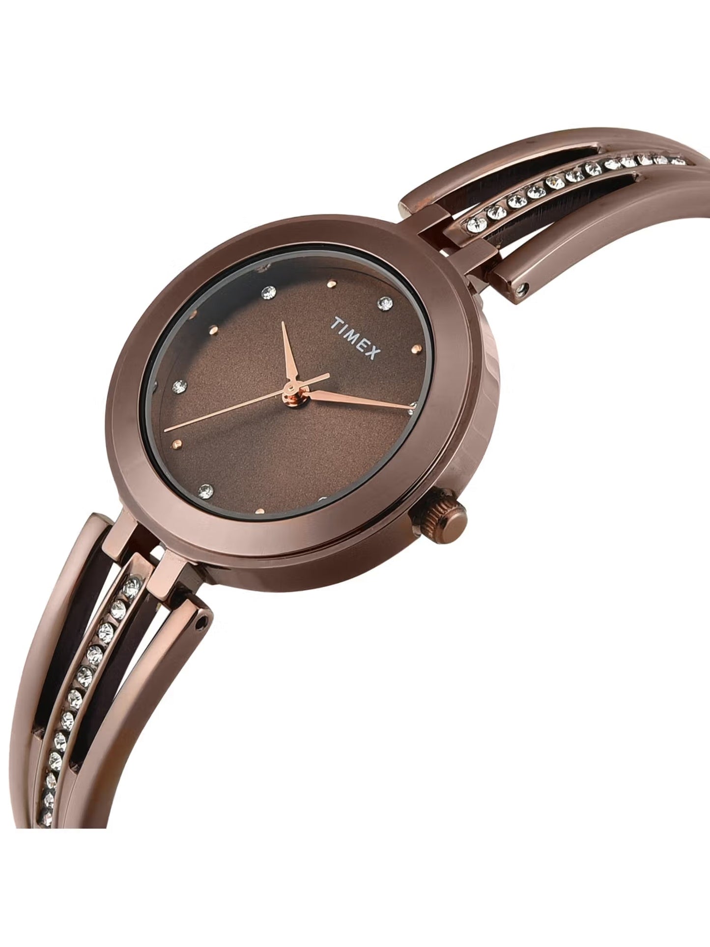 Timex Women Brown Round Analog Brass Dial Watch - TWTL10313