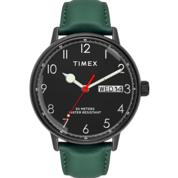 Fashion Men Quartz Black Dial Analog Leather Watch TWEG25402