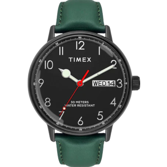 Fashion Men Quartz Black Dial Analog Leather Watch TWEG25402