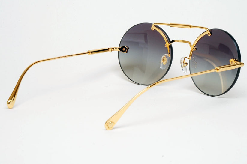 Versace Sunglasses Gold Medusa Grey Rimless Round MOD VE 2244 1002/8G
