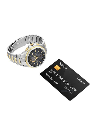 Seiko Stainless Steel Analog Black Dial Silver Strap Men's Watch - SSC798P1