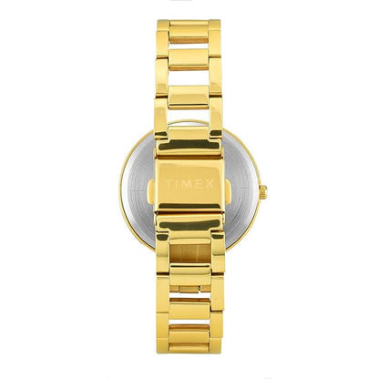 Fashion Women Quartz Green Dial Analog Stainless Steel Watch TW000X275