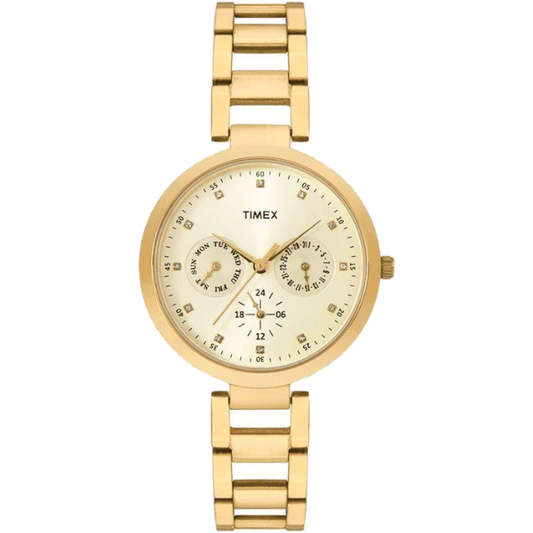 Women Timex Fashion Analog Gold Dial Watch-TW000X208