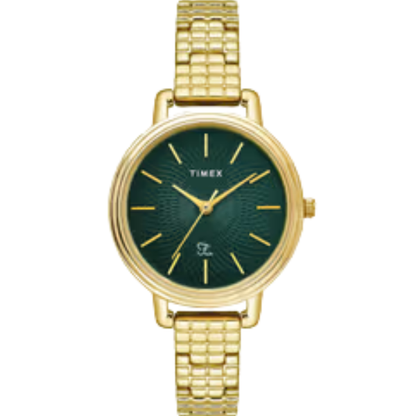 Timex Fria Green Round Dial Analog Womens Watch - Twel23900 (M)