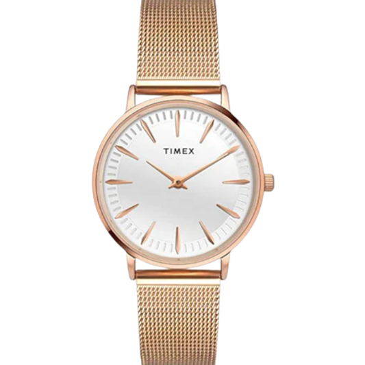 Fashion Women Quartz White Dial Analog Stainless Steel Watch TWEL15606