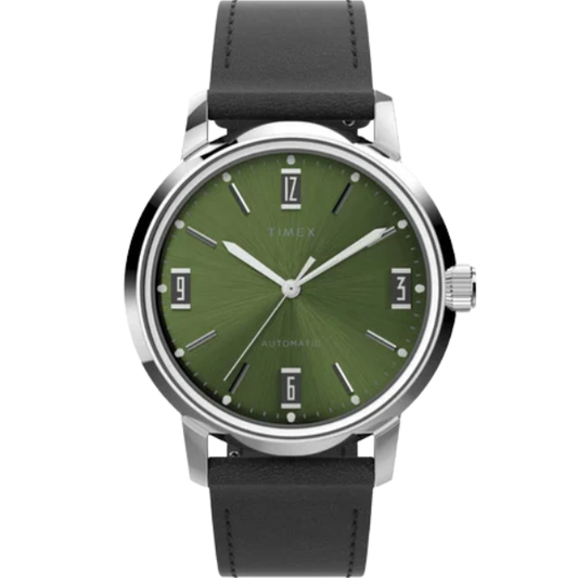 Marlin Men Automatic Green Dial Analog Leather Watch TW2V44600U9