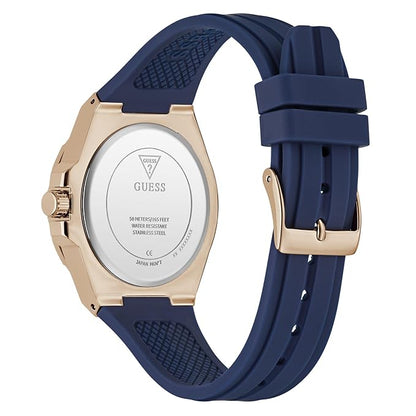 Women Quartz White Dial Multi-Function Silicone Watch GW1034L4