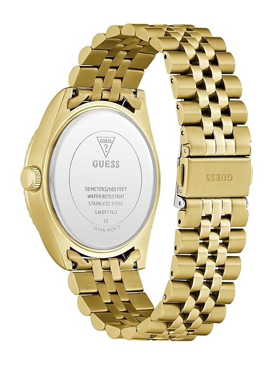 Gd Jaden Men Quartz Champagne Dial Analog Stainless Steel Watch GW0977G2