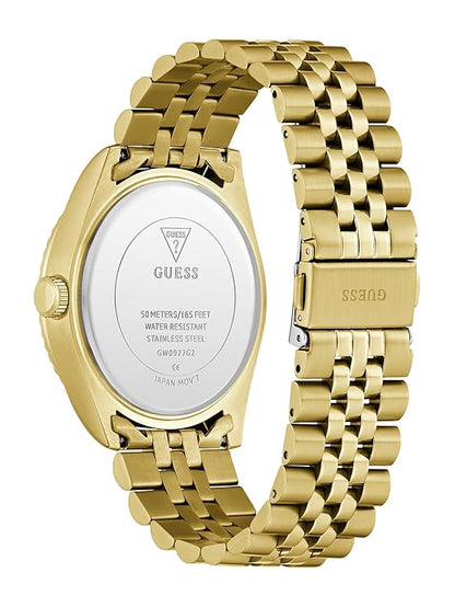 Gd Jaden Men Quartz Champagne Dial Analog Stainless Steel Watch GW0977G2