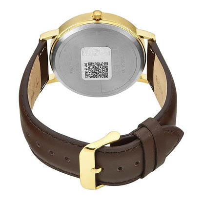 Classics Men Quartz Beige Dial Analog Leather Watch TWTG12203