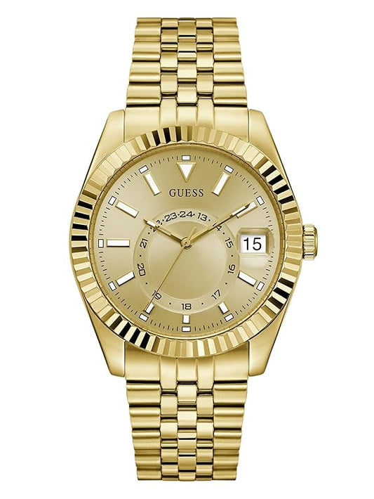 Gd Jaden Men Quartz Champagne Dial Analog Stainless Steel Watch GW0977G2