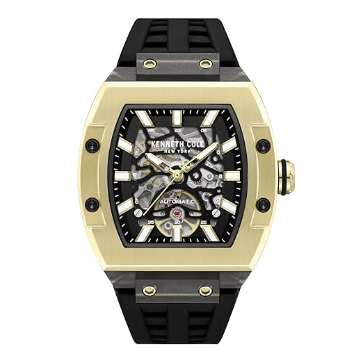 Kenneth Cole Automatic Analog Black Dial Black Silicon Strap Watch for Men - KCWGZ0076805MNW