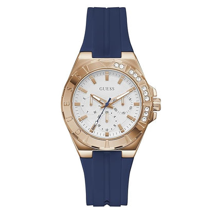 Women Quartz White Dial Multi-Function Silicone Watch GW1034L4