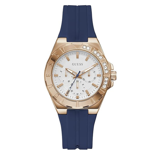Women Quartz White Dial Multi-Function Silicone Watch GW1034L4