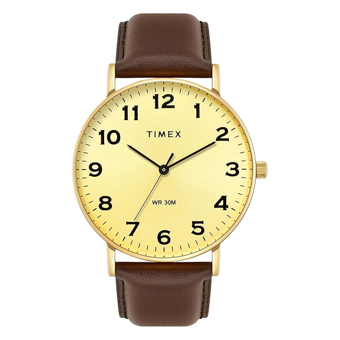 Classics Men Quartz Beige Dial Analog Leather Watch TWTG12203