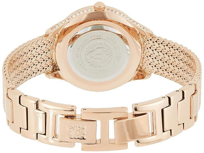 Anne Klein Women's Premium Crystal Accented Mesh Bracelet Watch