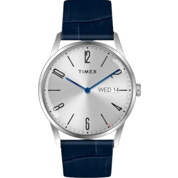 Fashion Men Quartz Silver Dial Analog Leather Watch TWEG25506