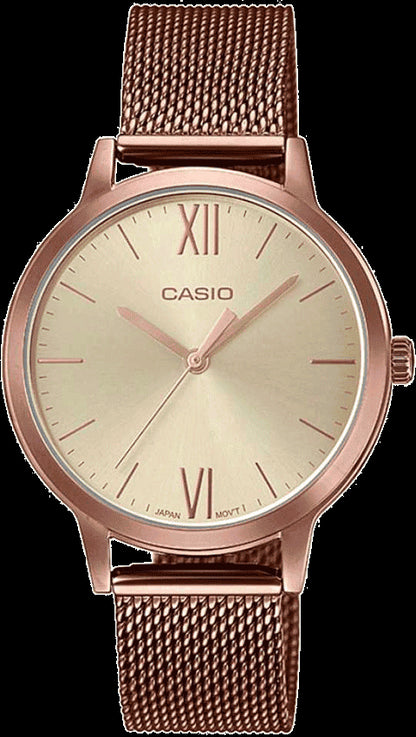 Casio ENTICER LADIES LTP-E157MR-9ADF Rose Gold Analog Watch - A1693