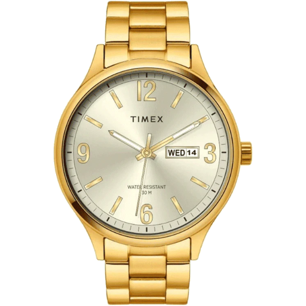 Timex Men Gold Round Dial Analog Watch