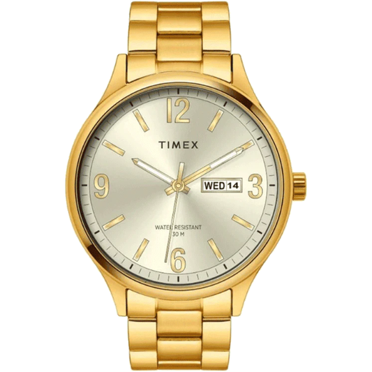 Timex Men Gold Round Dial Analog Watch