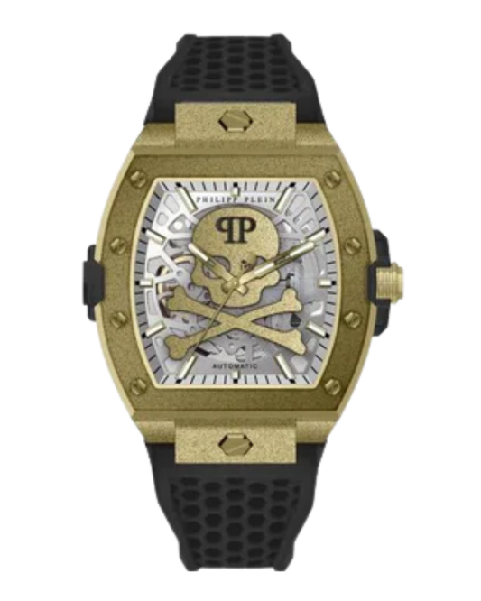 Philipp Plein The Skeleton Frosted Automatic Watch, Golden, 44 mm, PWJFA1025