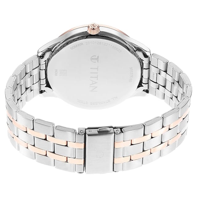 Titan Opulent Blue Dial Quartz Multifunction Stainless Steel Strap watch for Men