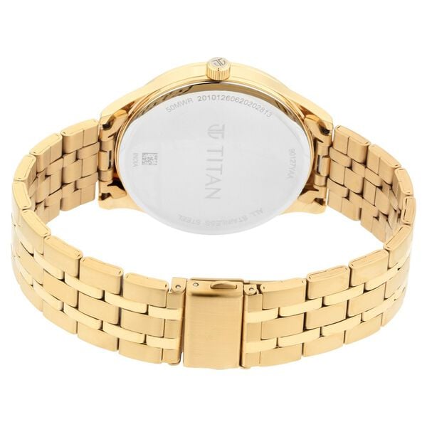 Titan Regalia Opulent Black Dial Analog with Day and Date Stainless Steel Strap watch for Men