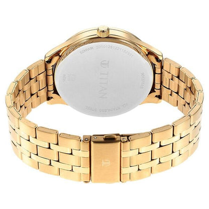 Titan Opulent Green Dial Quartz Multifunction Stainless Steel Strap watch for Men