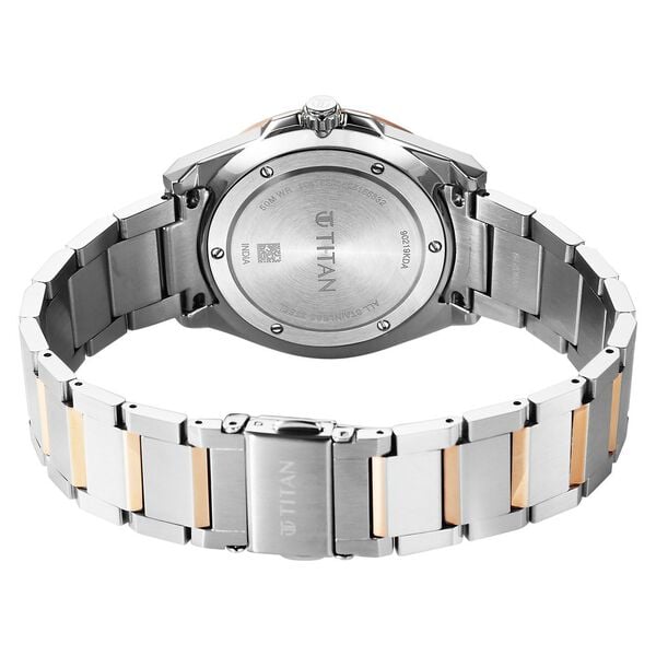 Titan Classique Big Date Analog with Silver Dial Dual Tone Stainless Steel Strap Watch for Men