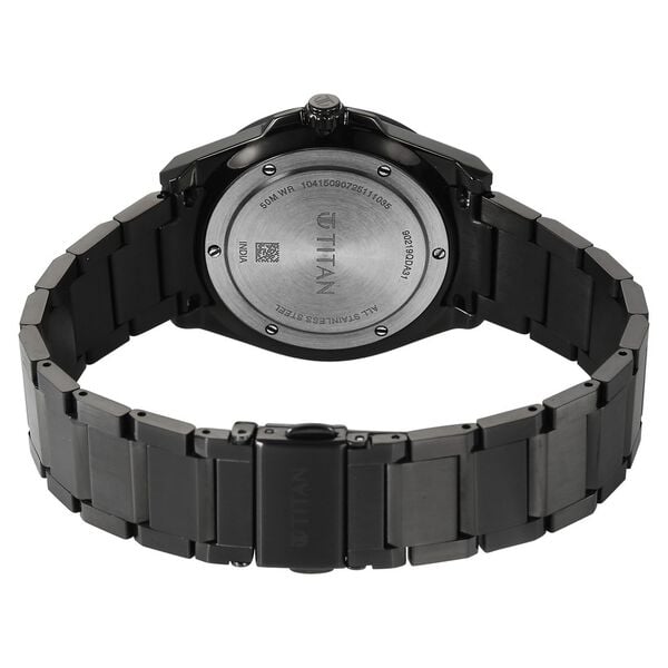 Titan Classique Big Date Analog with Green Dial Dark Gun Stainless Steel Strap Watch for Men