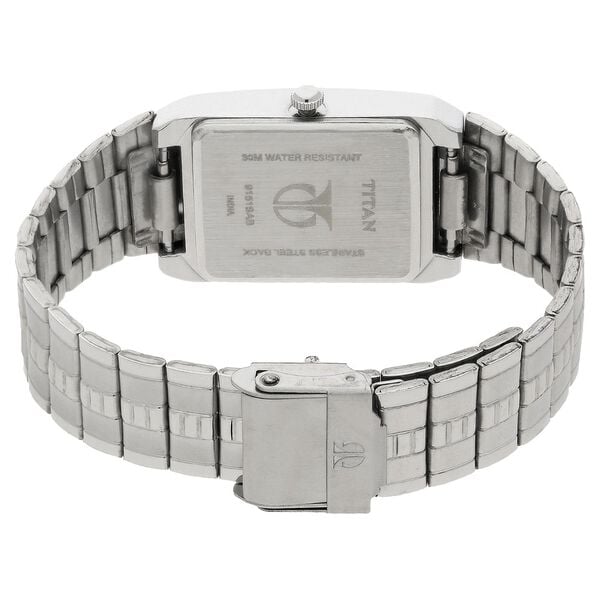 Titan Quartz Analog with Date White Dial Stainless Steel Strap Watch for Men