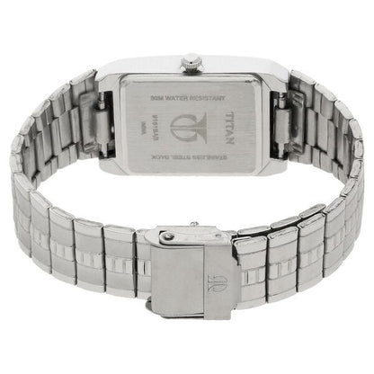 Titan Quartz Analog with Date White Dial Stainless Steel Strap Watch for Men
