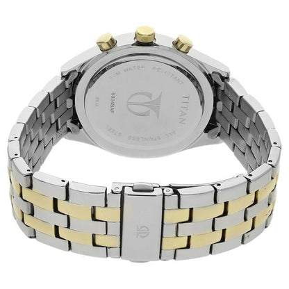 Titan Quartz Chronograph Silver Dial Stainless Steel Strap Watch for Men