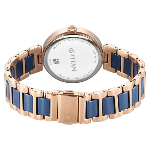 Titan Purple Ceramics Blue Dial Watch for Women