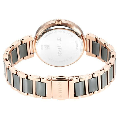 Purple Ceramics Green Dial Steel & Ceramic Strap Watch for Women