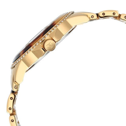 Titan Purple Ceramics Brown Dial Analog Stainless Steel Strap Watch for Women