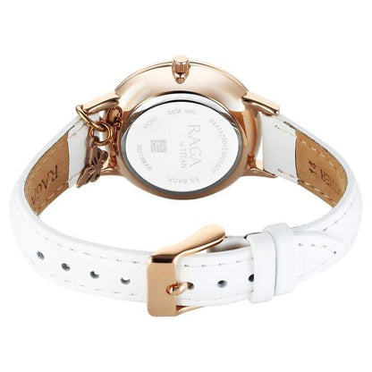 Titan Raga Showstopper Quartz Analog Mother Of Pearl Dial Metal Strap Watch For Women