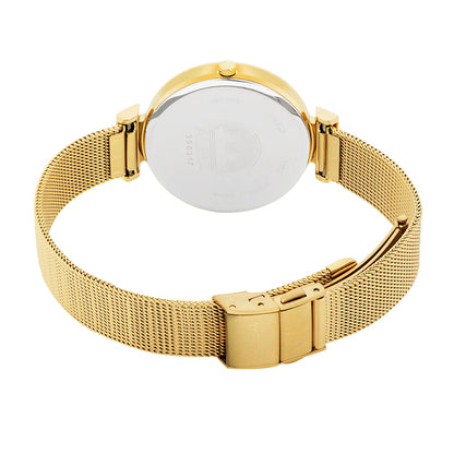 AH7CA2X1 Silver Shimmer Dial With Gold Strap Ladies Watch