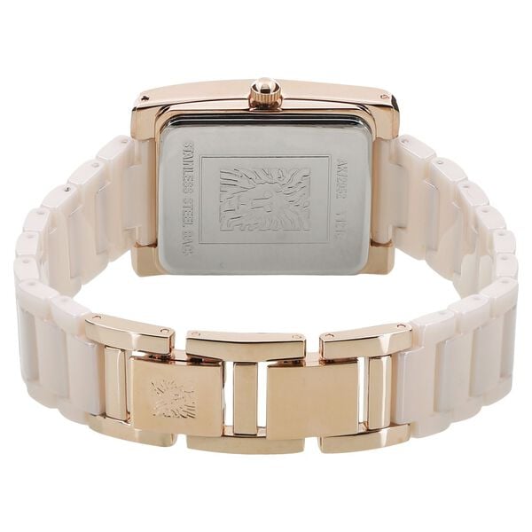 Anne Klein Quartz Analog Pink Dial Ceramic Strap Watch for Women