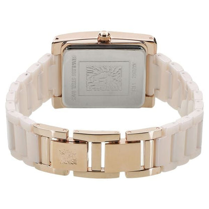 Anne Klein Quartz Analog Pink Dial Ceramic Strap Watch for Women