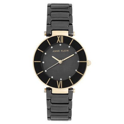 Anne Klein Quartz Analog Black Dial Ceramic Strap Watch for Women